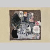 Gedankenreise, 2014, Filzcollage mit Stickereien, 66x77cm